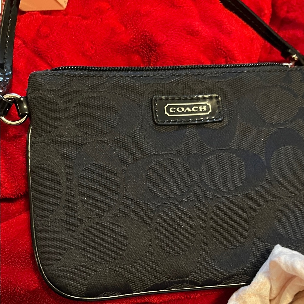 Coach Black Signature Jacquard Crossbody Bag